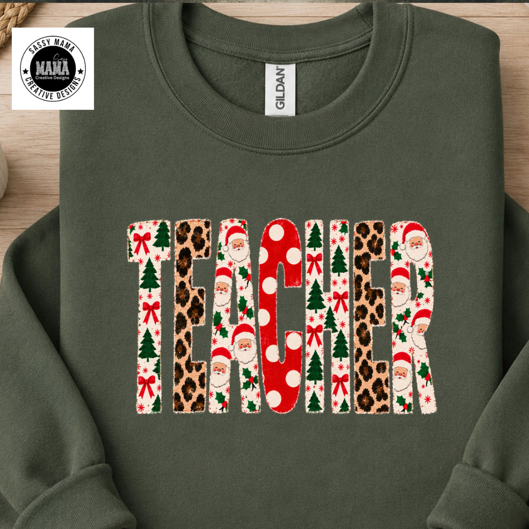 Merry Teacher — Holiday Patterns Edition 🎄🍎✨