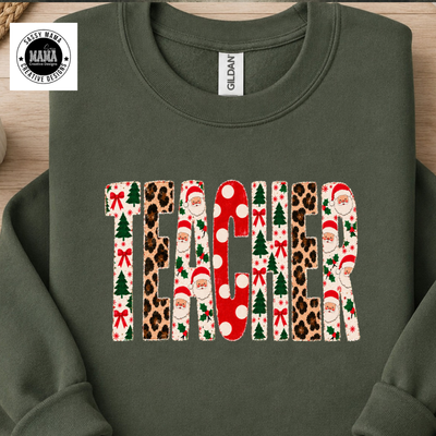 Merry Teacher — Holiday Patterns Edition 🎄🍎✨