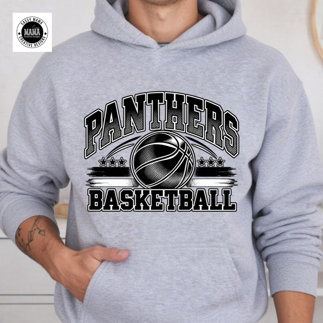 🏀🐾 Perry Panthers Basketball — Vintage Varsity Edition 🖤🤍