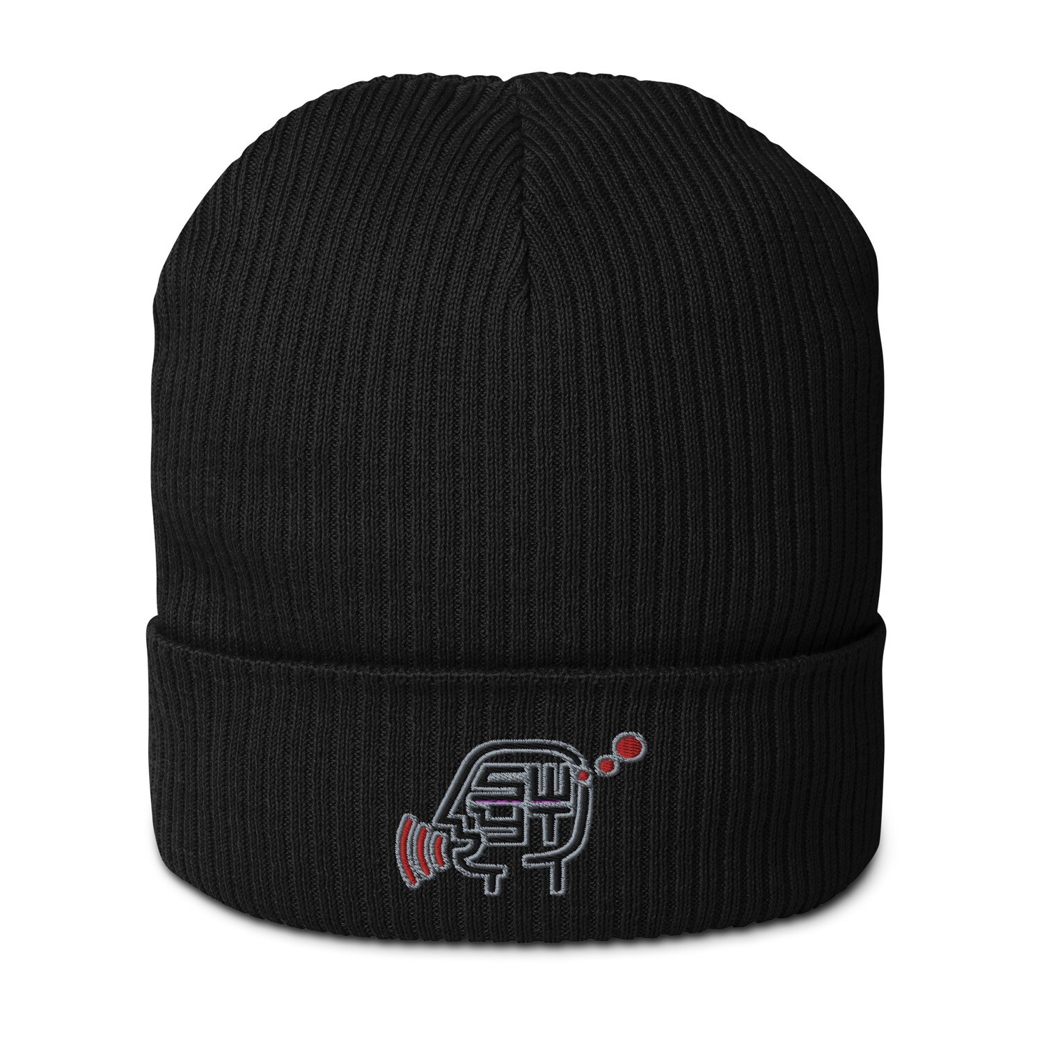 Organic Ribbed Brand Beanie