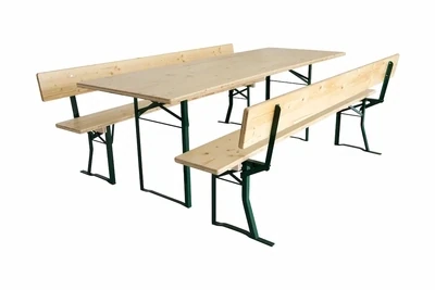 Festzeltgarnitur mit Lehne 220 x 80 cm