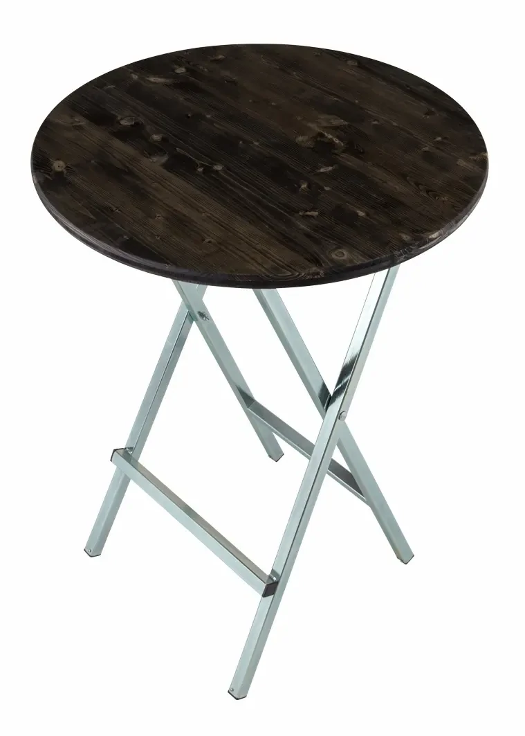 Stehtisch 80cm Holzplatte Ebenholz