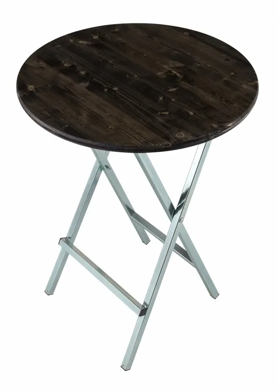 Stehtisch 80cm Holzplatte Ebenholz
