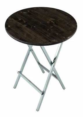 Stehtisch 80cm Holzplatte Ebenholz