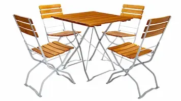 Biergartenmöbel Set Tisch 04bg 75X75 cm 4 Stühle 01bg