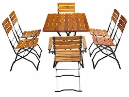 Biergartenmöbel Set 120 x 75 cm schwarz