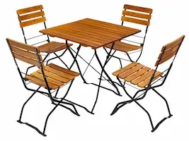 Biergartenmöbel Set Tisch 04bgs 75X75 cm 4 Stühle 01bgs