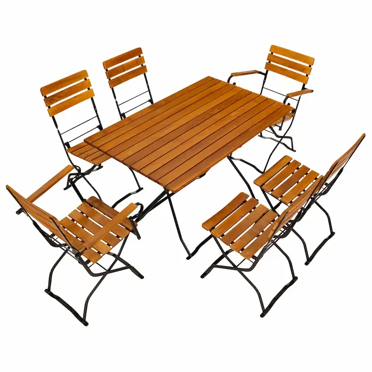 Biergartenmöbel Set 120 x 75 cm schwarz