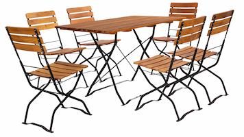 Biergartenmöbel Set 120 x 75 cm Stuhl 01bgs Gestelle schwarz