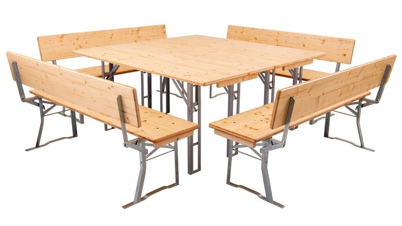 Bierzeltgarnituren 164 cm quadratisch aufgestellt