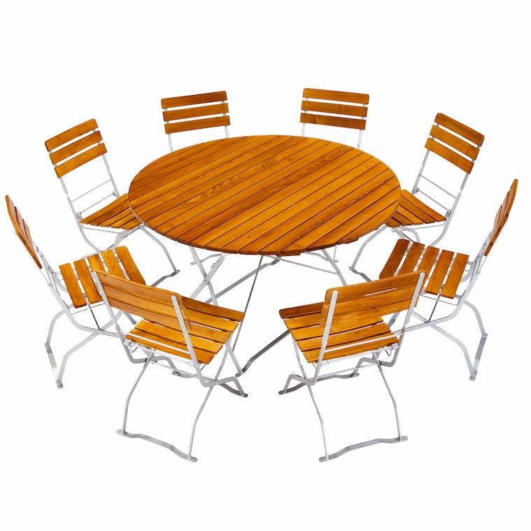 Biergartenmöbel Set 130 cm Rundtisch