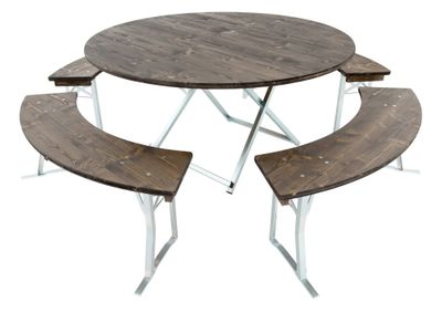 Runde Bierzeltgarnitur 150 Ebenholz