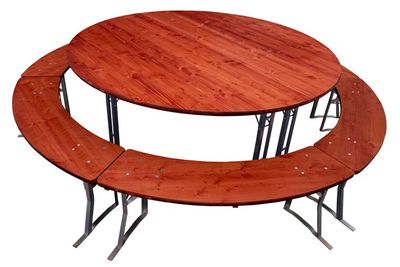 Runde Bierzeltgarnitur 200 cm Mahagoni