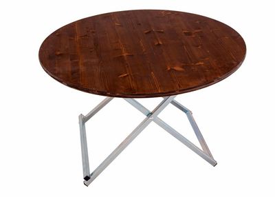 Runde Bierzeltgarnitur 120 cm Nussbaum