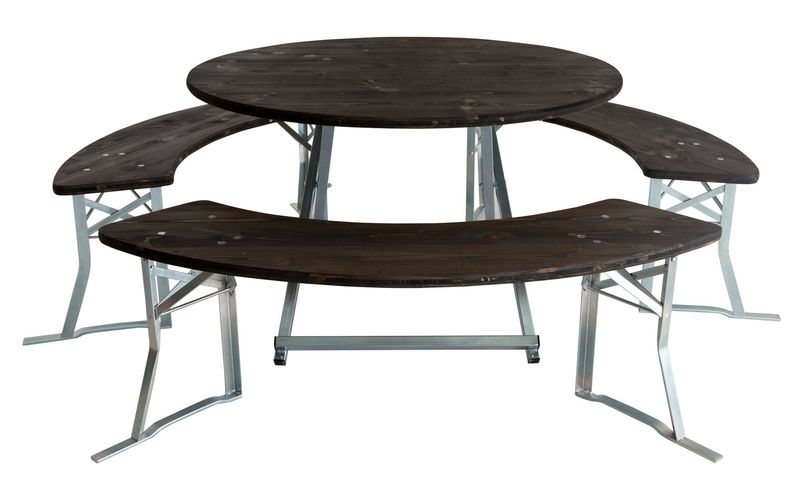 Runde Bierzeltgarnitur 120 cm Ebenholz