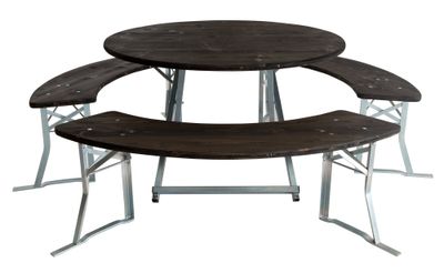 Runde Bierzeltgarnitur 120 cm Ebenholz