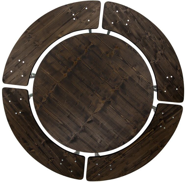 Runde Bierzeltgarnitur 120 cm Ebenholz