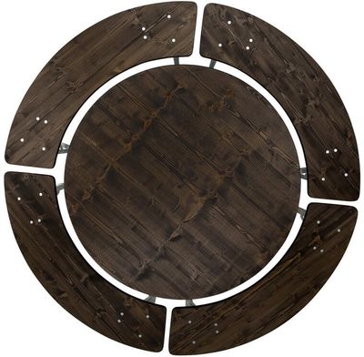 Runde Bierzeltgarnitur 120 cm Ebenholz