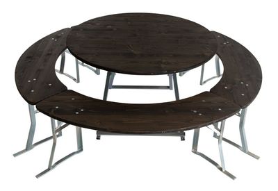 Runde Bierzeltgarnitur 120 cm Ebenholz