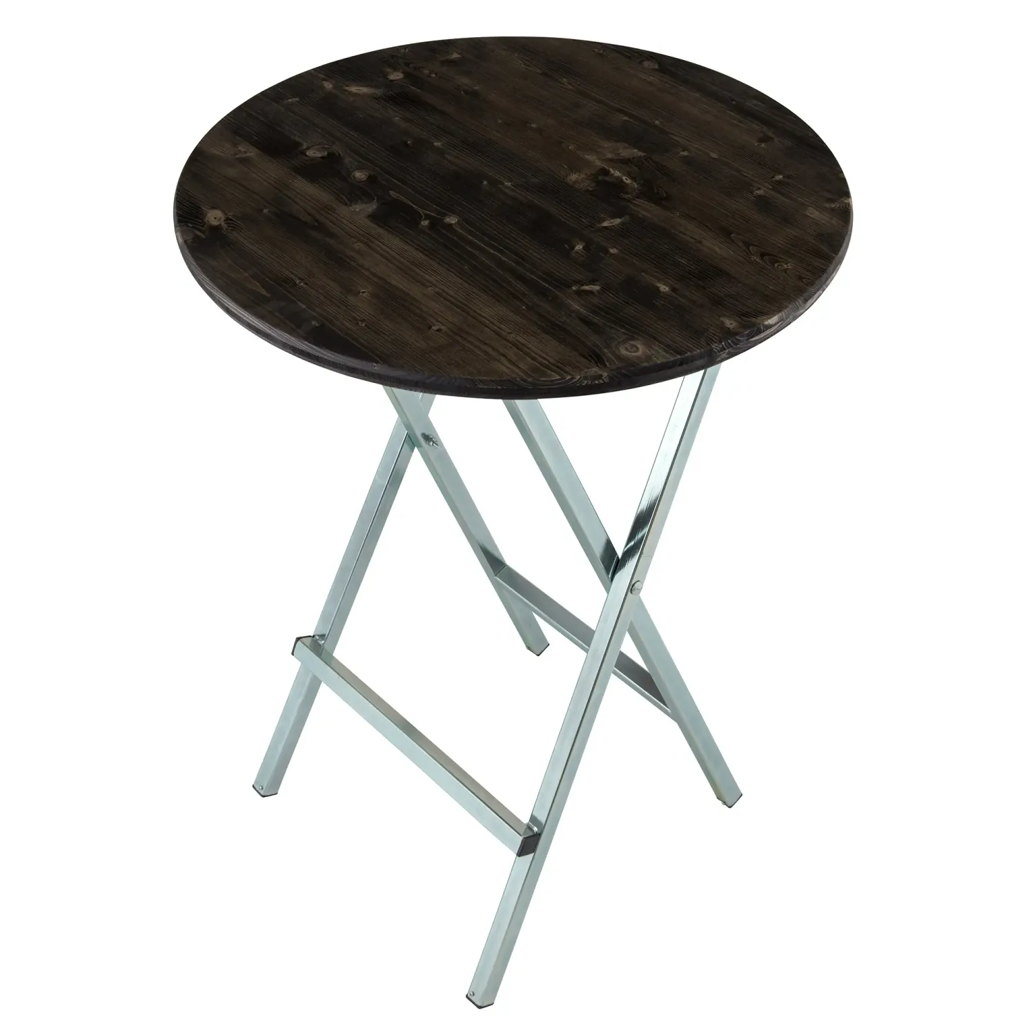 Stehtisch 80cm Holzplatte Ebenholz