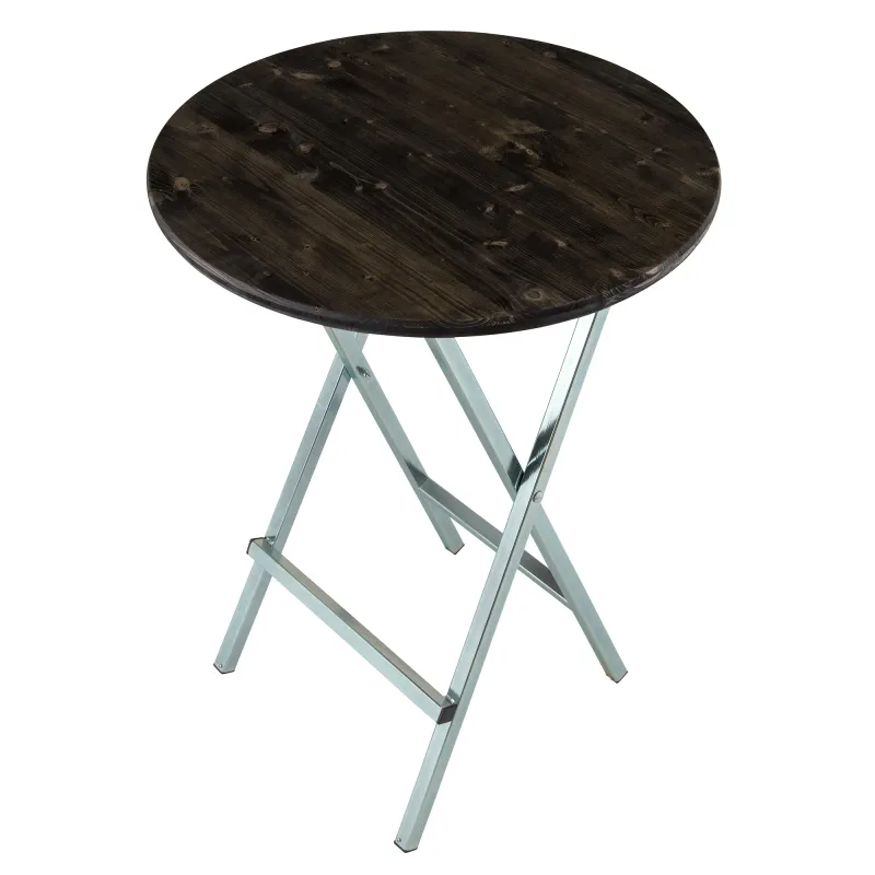 Stehtisch 80cm Holzplatte Ebenholz
