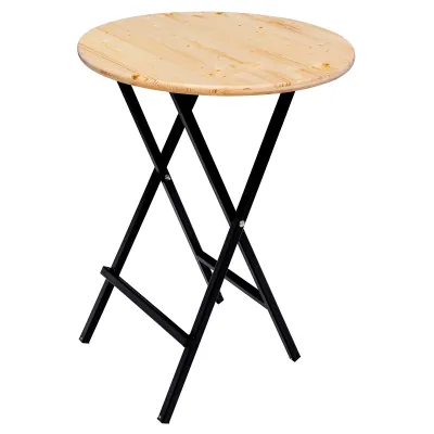 Stehtisch mit 80 cm Holzplatte