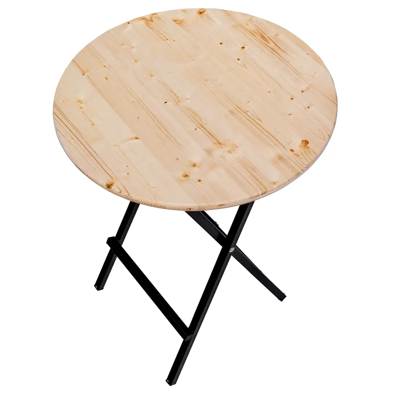 Stehtisch mit 80 cm Holzplatte