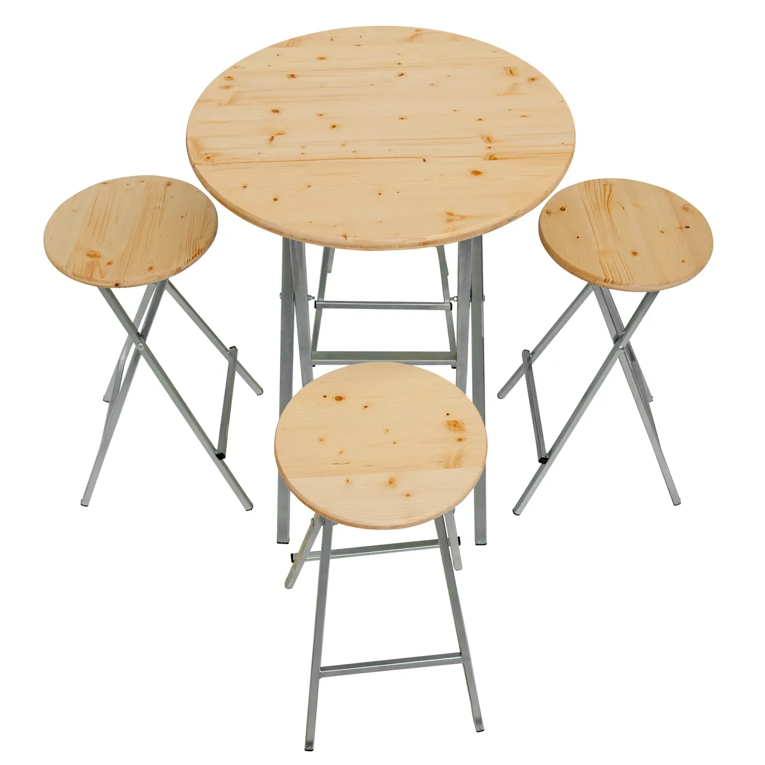 Stehtisch 80 cm mit Hockern