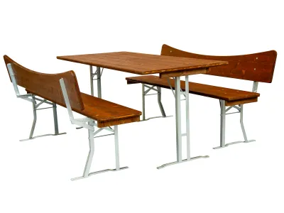 Bierzeltgarnitur mit konkaver Rückenlehne