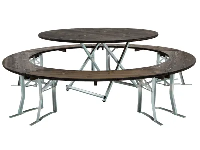 Runde Bierzeltgarnitur 150 Ebenholz