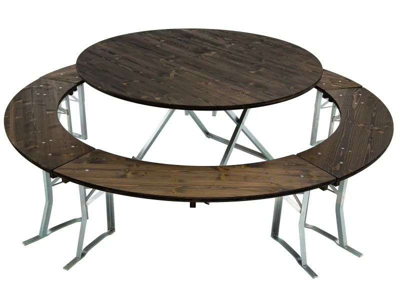 Runde Bierzeltgarnitur 150 Ebenholz