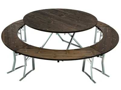 Runde Bierzeltgarnitur 150 Ebenholz