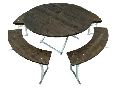 Runde Bierzeltgarnitur 150 Ebenholz