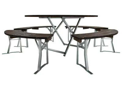 Runde Bierzeltgarnitur 150 Ebenholz