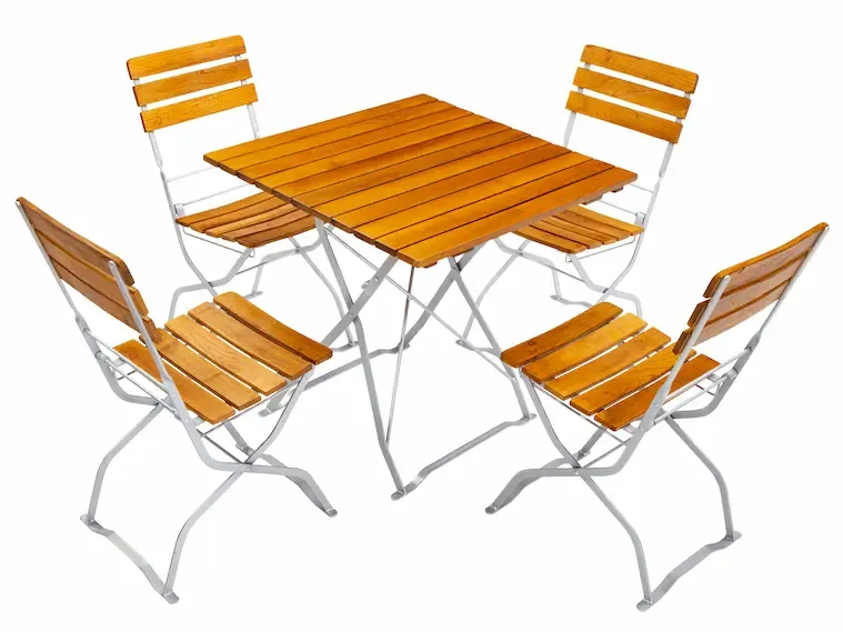 Biergartenmöbel Set Tisch 04bg 75X75 cm 4 Stühle 01bg