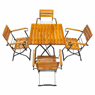 Biergartenmöbel Set 75 x 75 cm mit Armlehne, schwarz