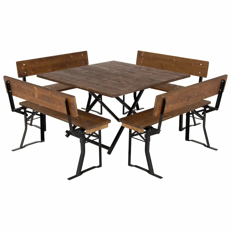 Quadratische Bierzeltgarnitur Gestelle schwarz