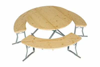 Rundgarnitur 120 cm mit 3 Bänken