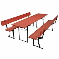 Bierzeltgarnitur Douglasie im Farbton Mahagoni