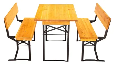 Biertischgarnitur mit Lehne für vier Personen 110 cm lang