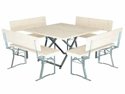 Quadratische Bierzeltgarnitur weiß