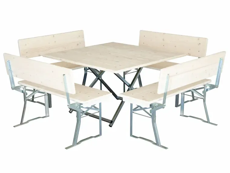 Quadratische Bierzeltgarnitur weiß