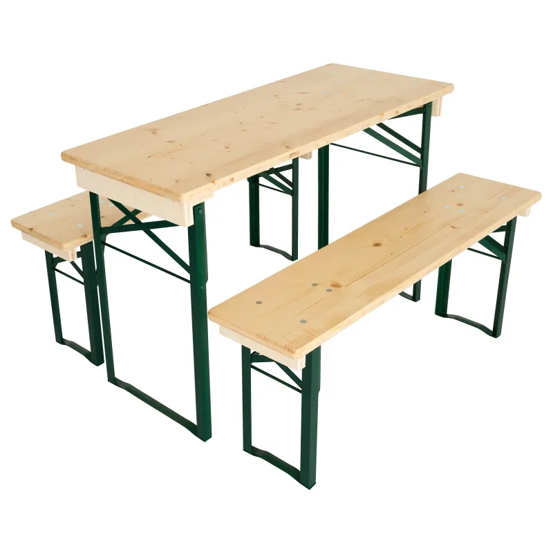 Kurze Bierbänke und kurzer Tisch mit jeweils 110 cm Länge