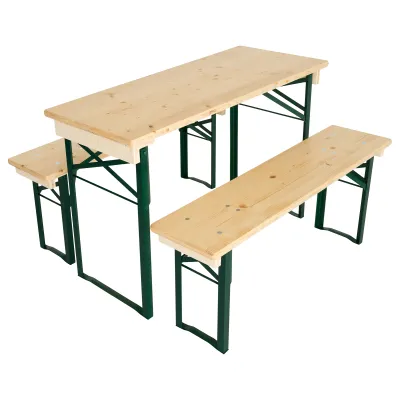 Kurze Bierbänke und kurzer Tisch mit jeweils 110 cm Länge