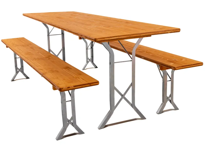 Bierzeltgarnitur mit X-Gestell verzinkt