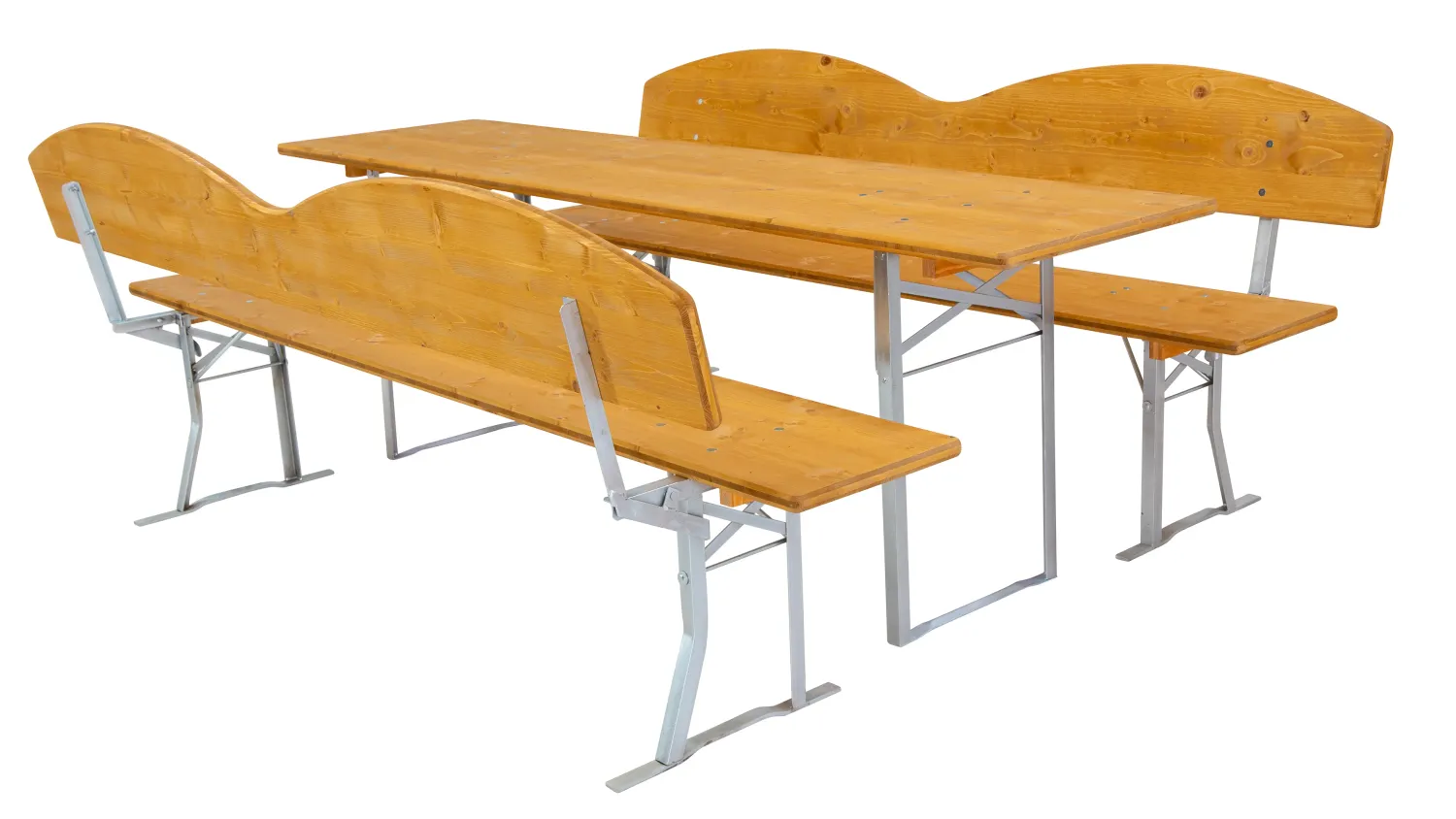 Bierzeltgarnitur mit geschweifter Rückenlehne