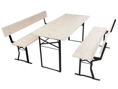 Kurze Bierzeltgarnitur mit Lehne für 6 Personen