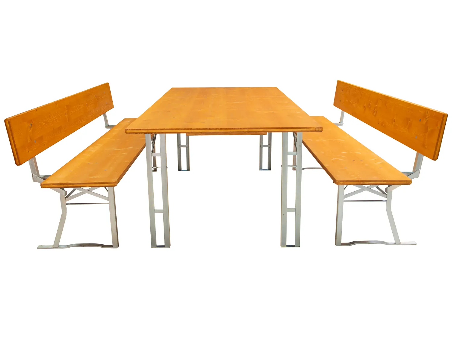 Bierzeltgarnitur vierbeinig mit 1 Meter Tischbreite