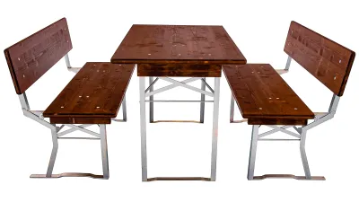 Festzeltgarnitur kurz mit extra breiten Bänken