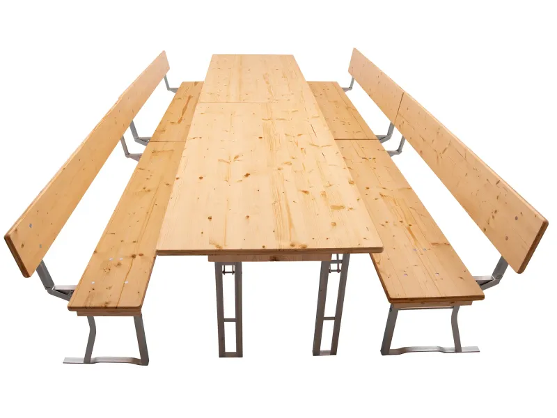 Bierzeltgarnituren 164 cm in Reihe gestellt